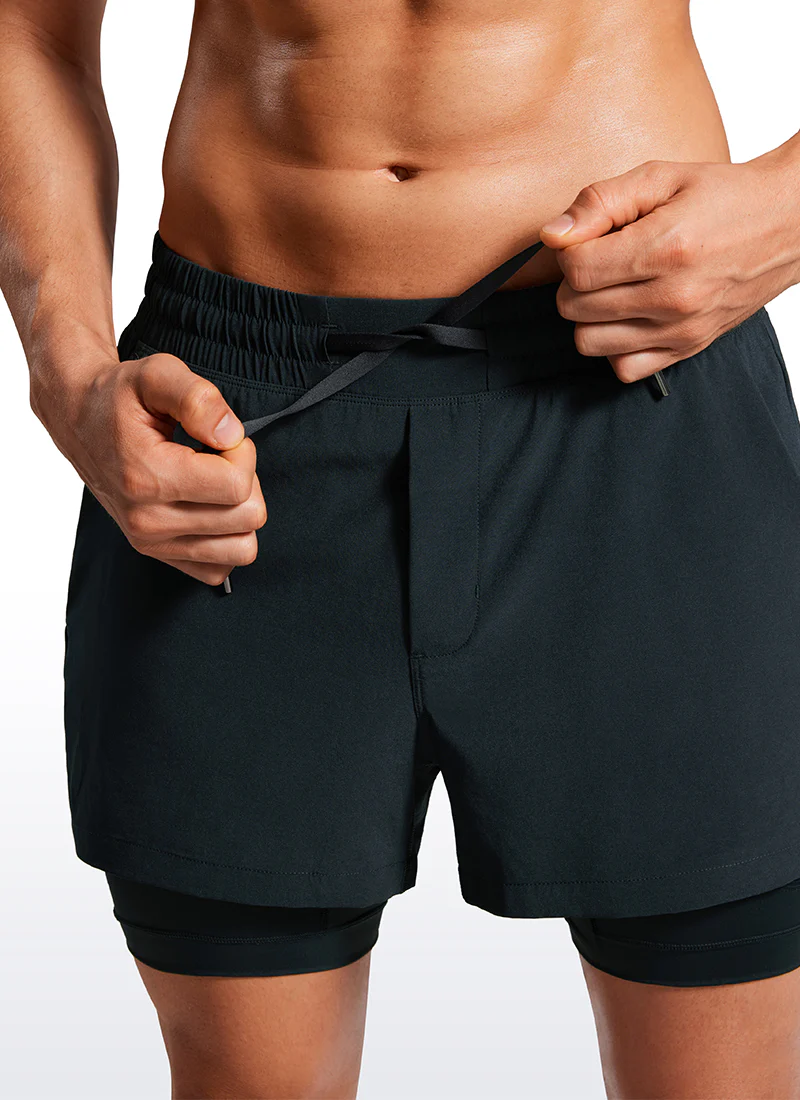 Feathery-Fit 2 in 1 Athletic Shorts 3.5''- with Pockets & Long Liner - Image 18