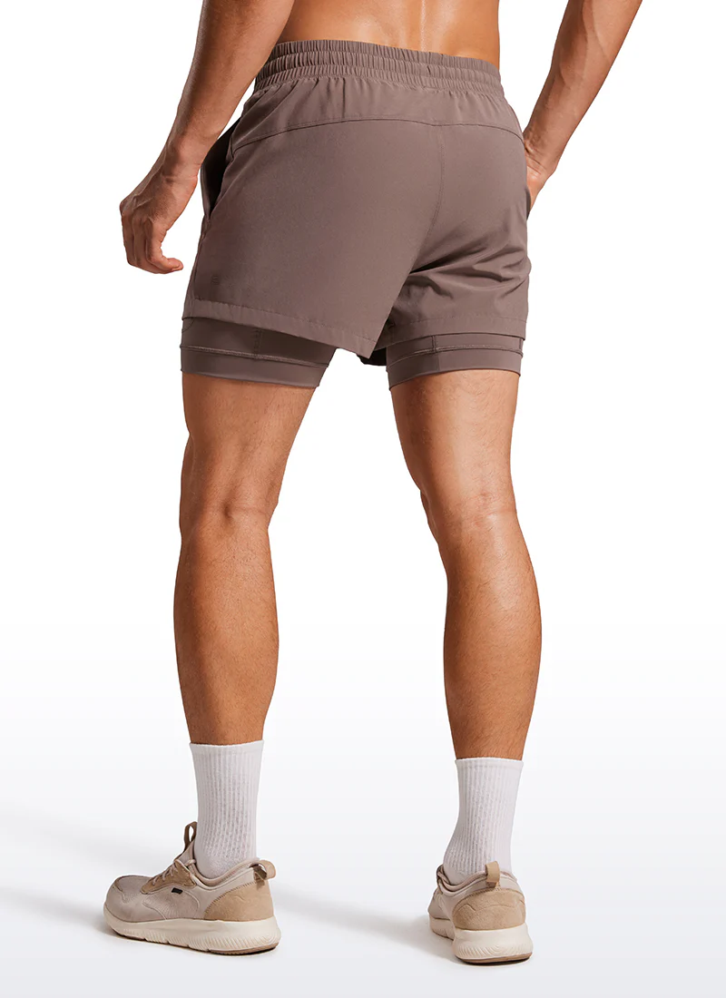 Feathery-Fit 2 in 1 Athletic Shorts 3.5''- with Pockets & Long Liner - Image 2