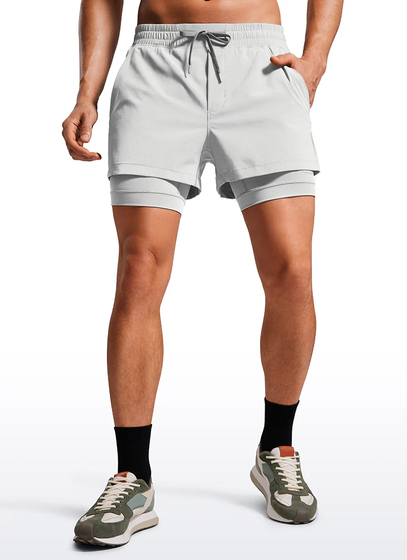 Feathery-Fit 2 in 1 Athletic Shorts 3.5''- with Pockets & Long Liner - Image 20