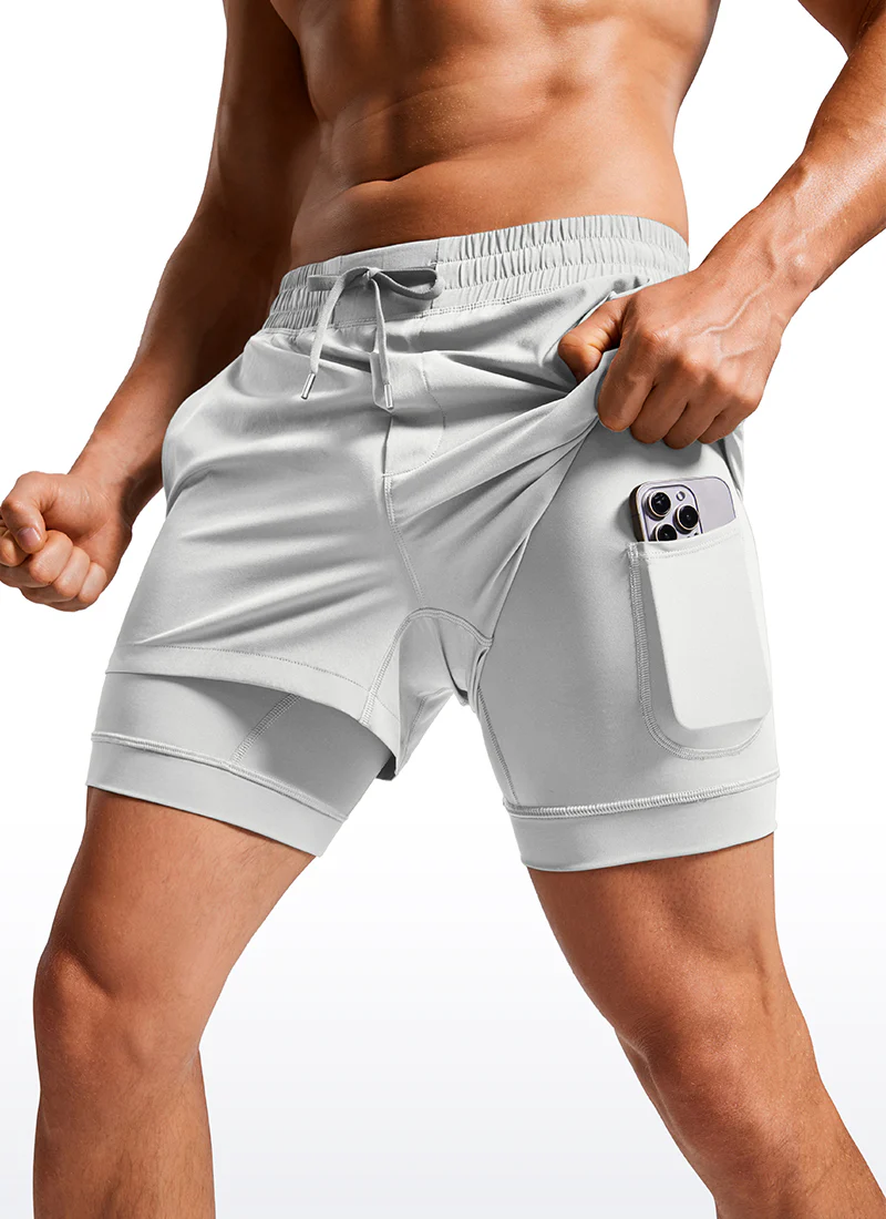 Feathery-Fit 2 in 1 Athletic Shorts 3.5''- with Pockets & Long Liner - Image 23