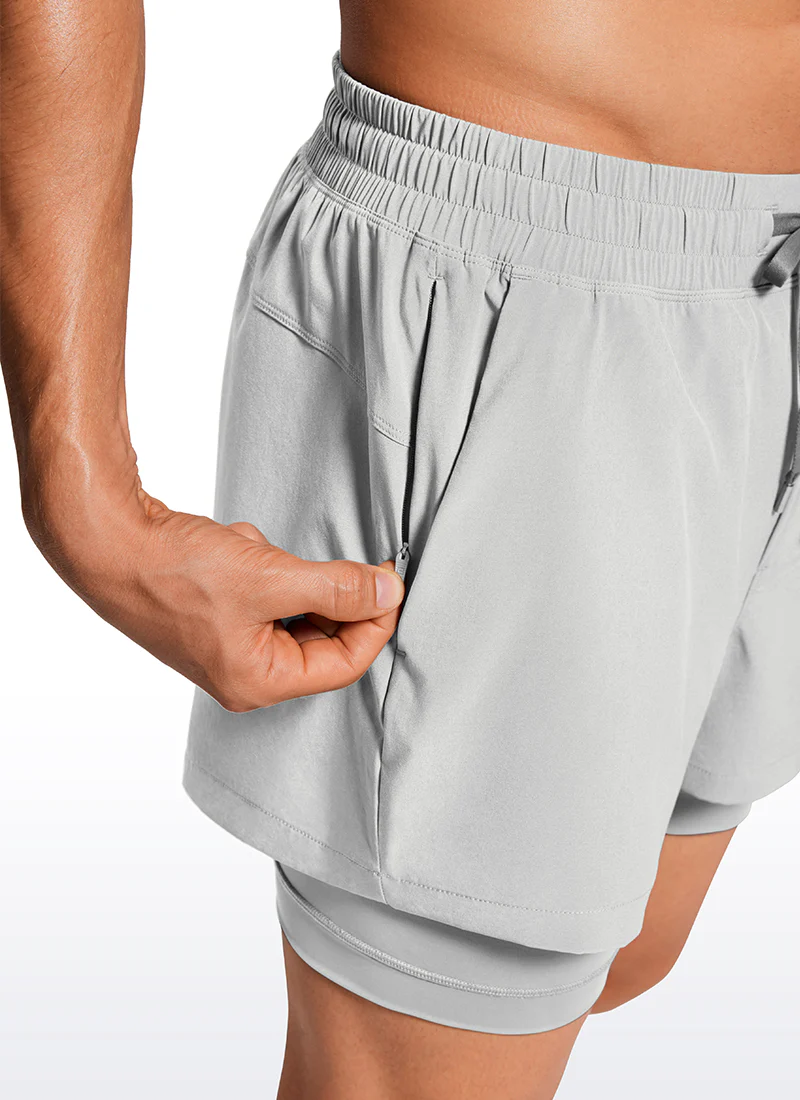 Feathery-Fit 2 in 1 Athletic Shorts 3.5''- with Pockets & Long Liner - Image 24