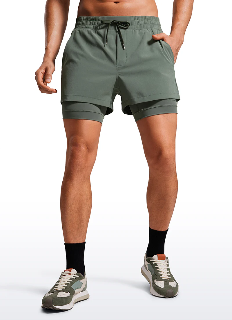 Feathery-Fit 2 in 1 Athletic Shorts 3.5''- with Pockets & Long Liner - Image 25