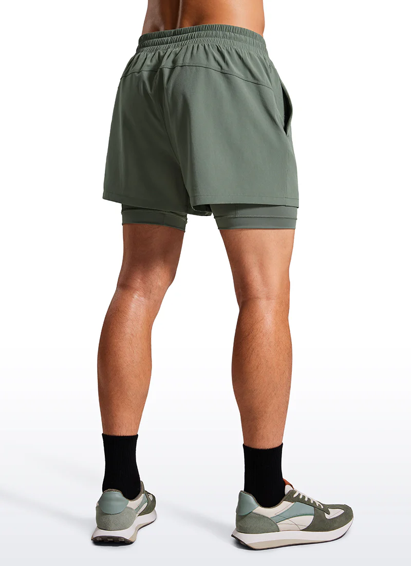 Feathery-Fit 2 in 1 Athletic Shorts 3.5''- with Pockets & Long Liner - Image 26