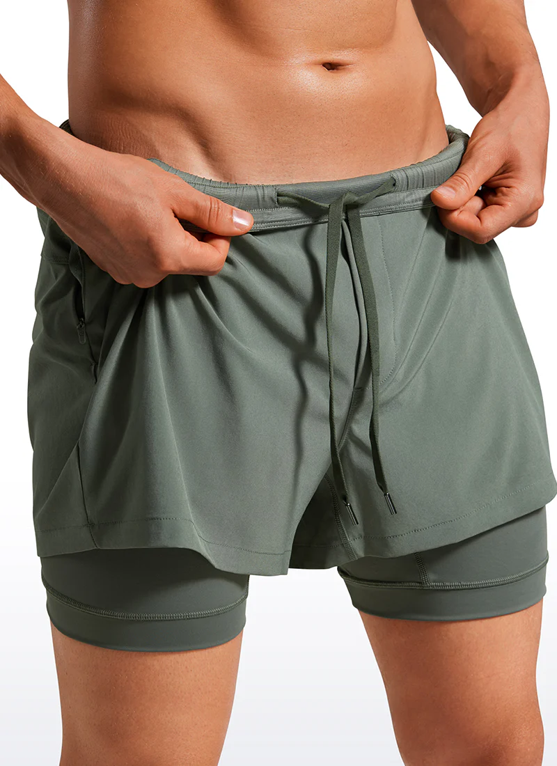 Feathery-Fit 2 in 1 Athletic Shorts 3.5''- with Pockets & Long Liner - Image 29