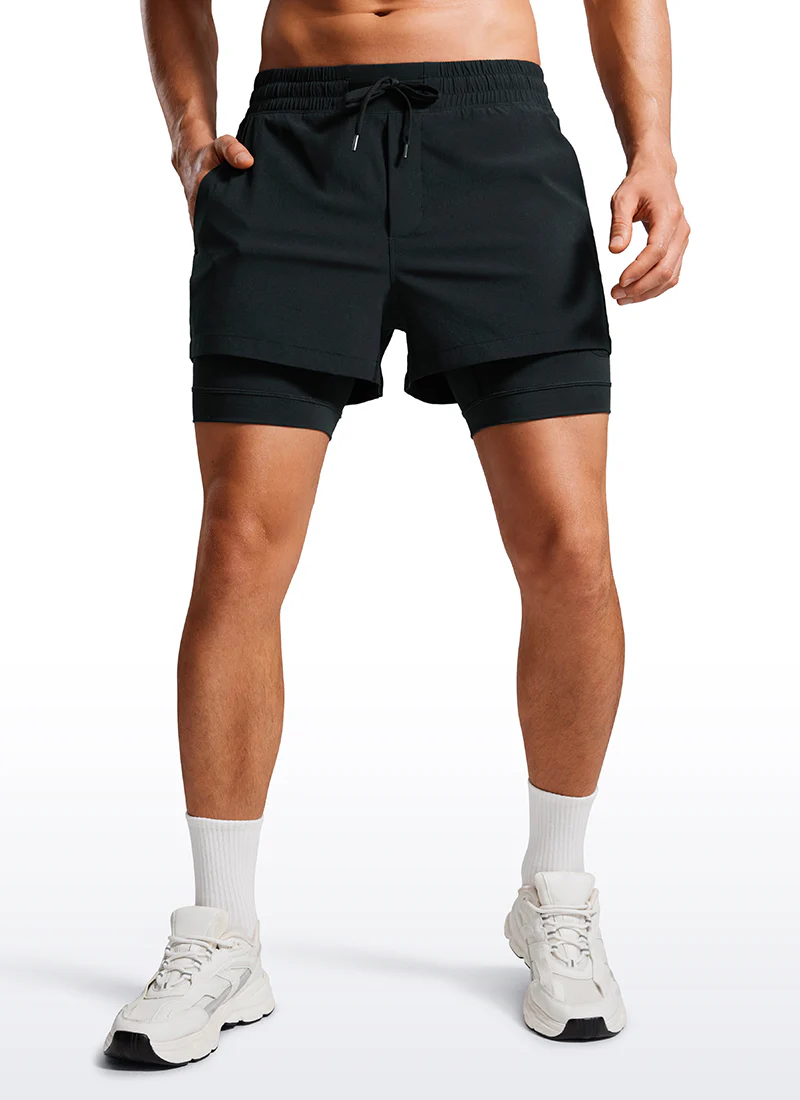 Feathery-Fit 2 in 1 Athletic Shorts 3.5''- with Pockets & Long Liner - Image 6