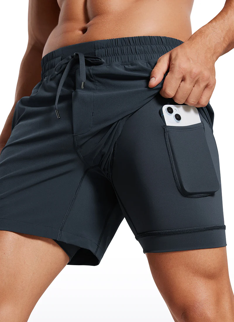 Feathery-Fit 2 in 1 Athletic Shorts 5''- with Pockets - Image 10