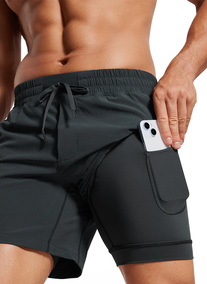 Feathery-Fit 2 in 1 Athletic Shorts 5''- with Pockets - Image 15