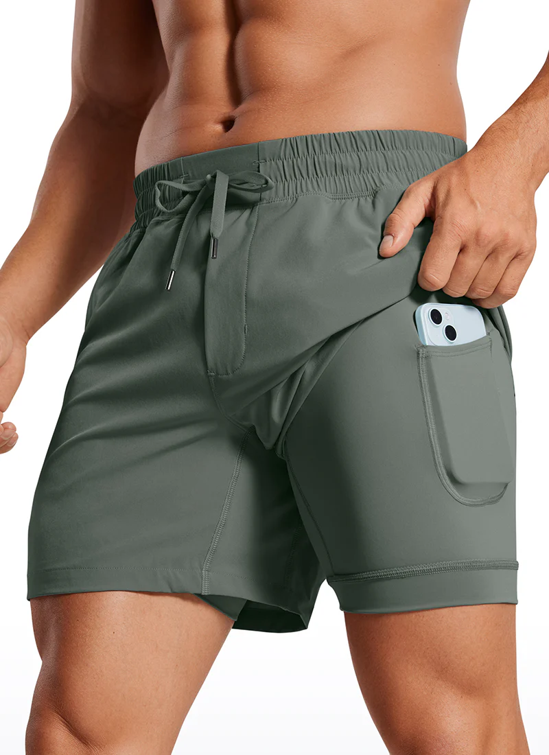 Feathery-Fit 2 in 1 Athletic Shorts 5''- with Pockets - Image 19