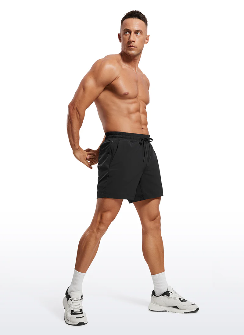 Feathery-Fit 2 in 1 Athletic Shorts 5''- with Pockets - Image 3