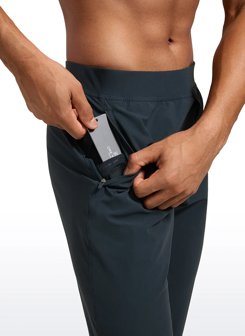 Lightweight Quick Dry Slim-Fit Joggers 31"-Zipper Pockets - Image 14