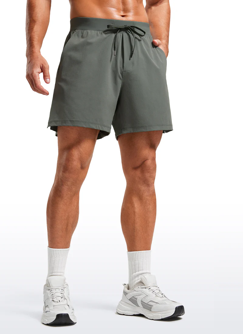 Lightweight Stretchy Athletic Workout Shorts with Zipper Pocket 5'' - Image 11