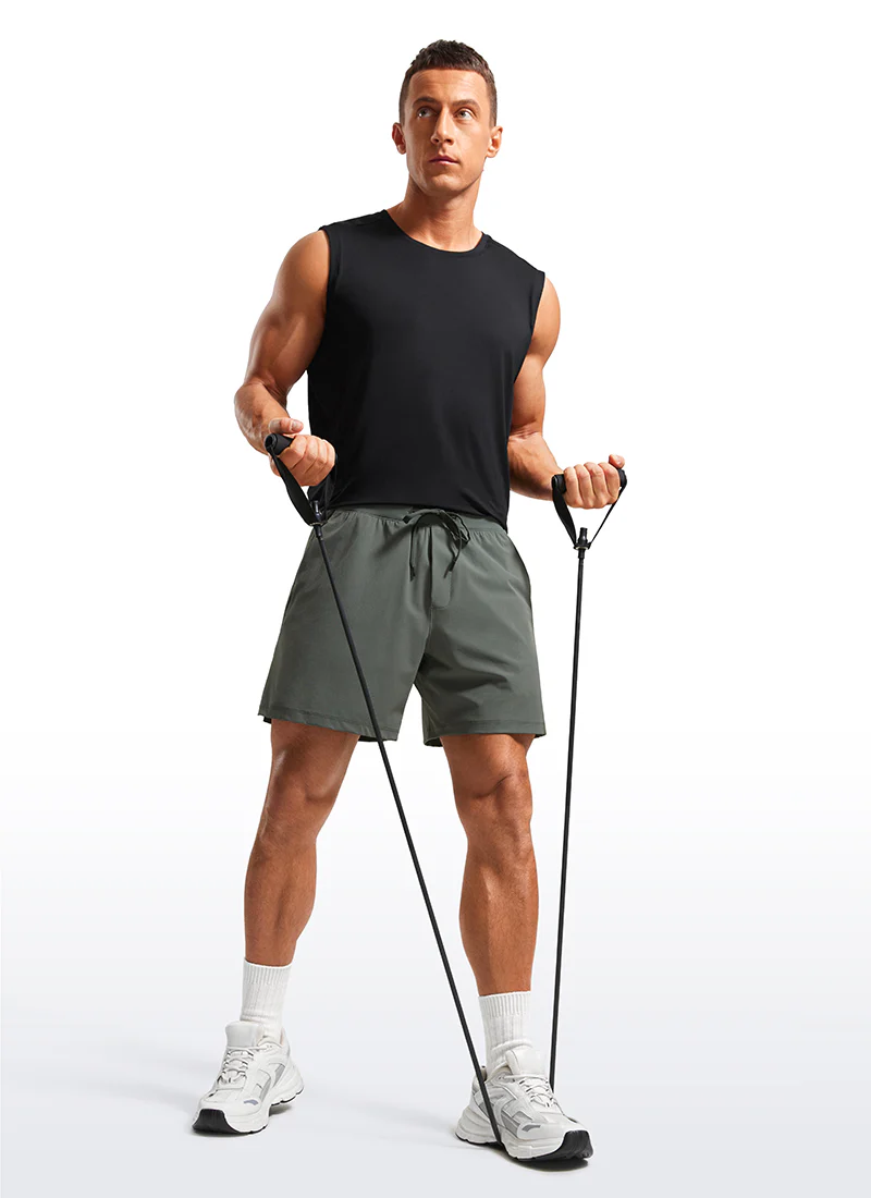 Lightweight Stretchy Athletic Workout Shorts with Zipper Pocket 5'' - Image 13