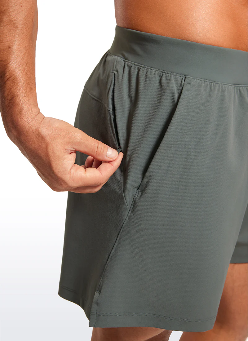 Lightweight Stretchy Athletic Workout Shorts with Zipper Pocket 5'' - Image 15