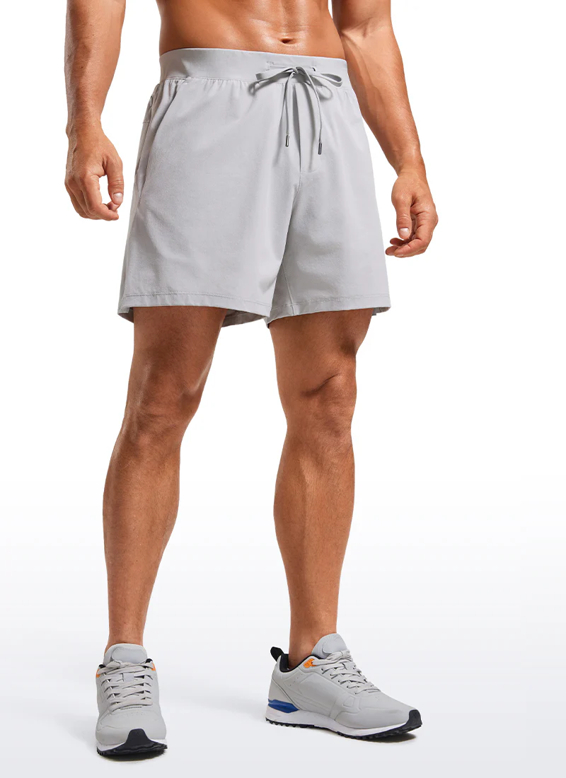 Lightweight Stretchy Athletic Workout Shorts with Zipper Pocket 5'' - Image 16