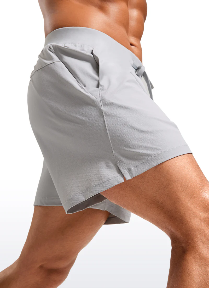 Lightweight Stretchy Athletic Workout Shorts with Zipper Pocket 5'' - Image 19