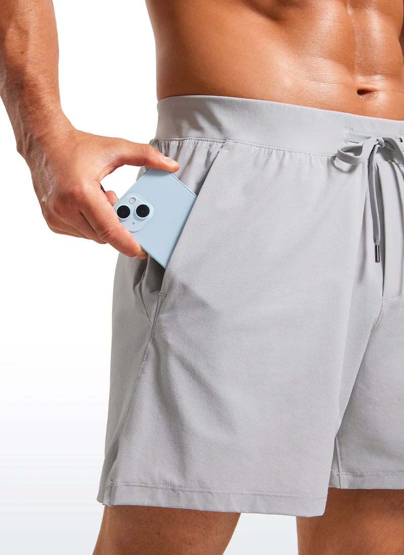 Lightweight Stretchy Athletic Workout Shorts with Zipper Pocket 5'' - Image 20