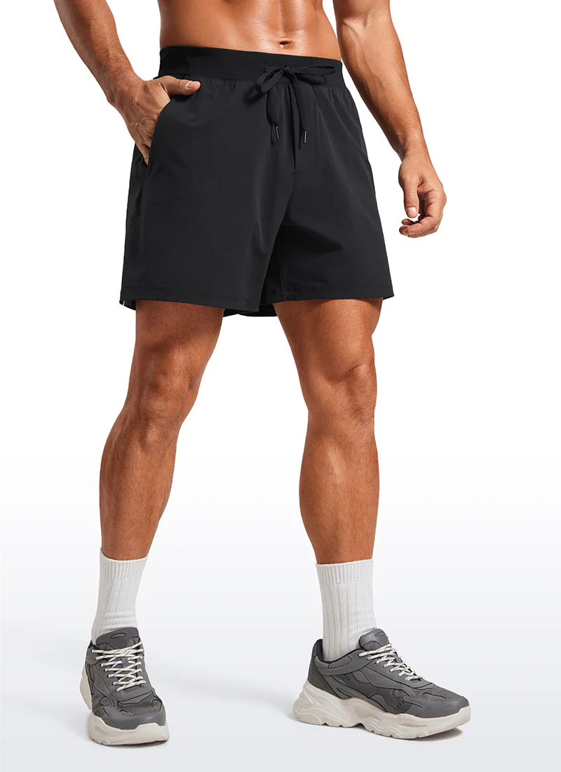 Lightweight Stretchy Athletic Workout Shorts with Zipper Pocket 5'' - Image 6