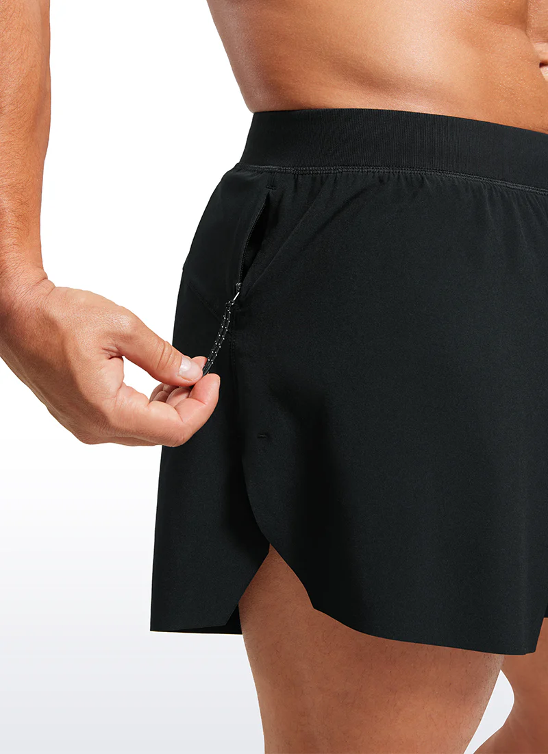 2 in 1 Side Split Dolphin Shorts 4'' with Pockets - Image 11