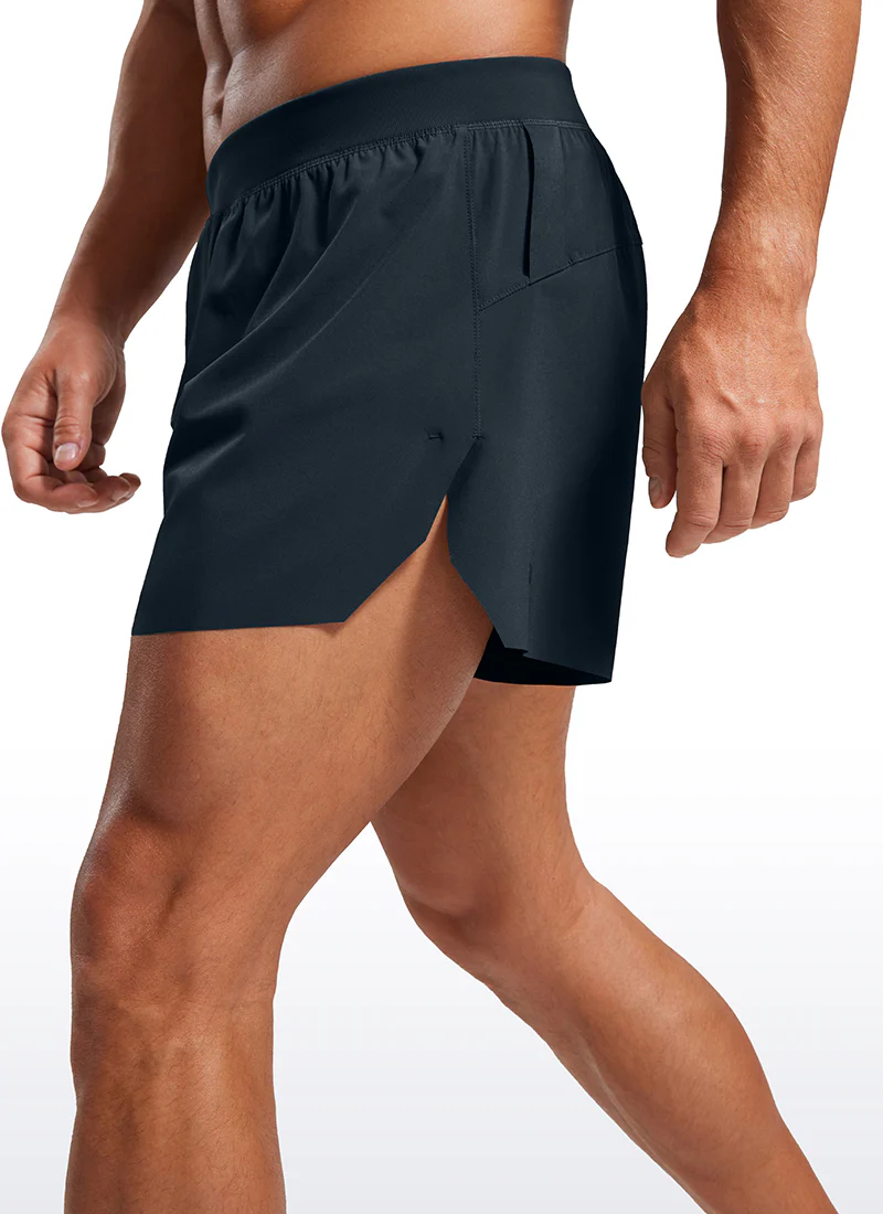 2 in 1 Side Split Dolphin Shorts 4'' with Pockets - Image 16