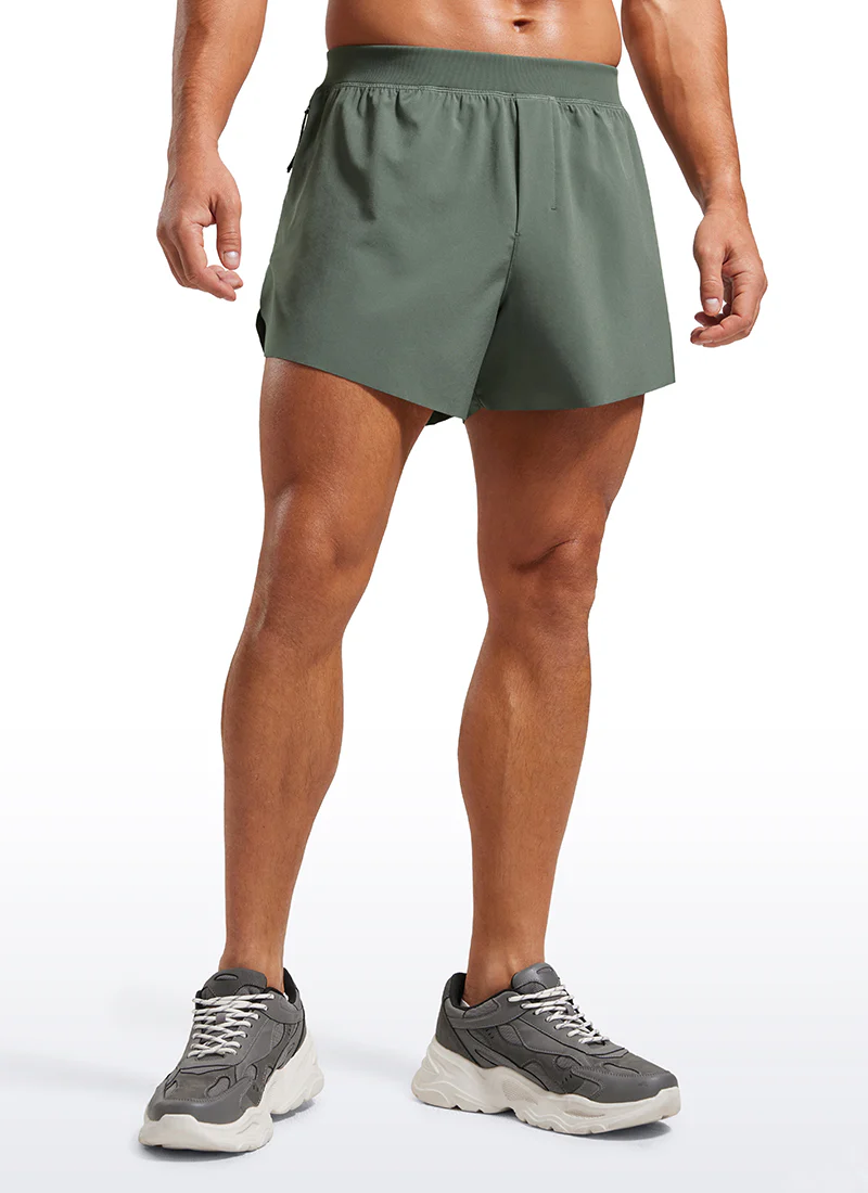2 in 1 Side Split Dolphin Shorts 4'' with Pockets - Image 18