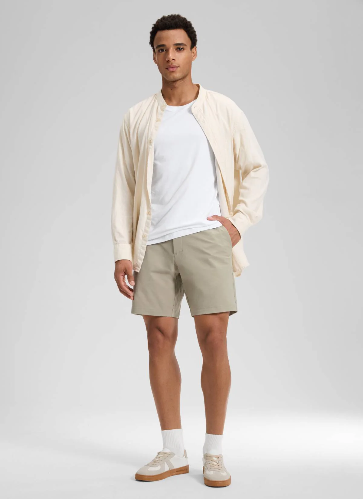 Stretch Cotton Pocket Chino Shorts 7" - Image 13