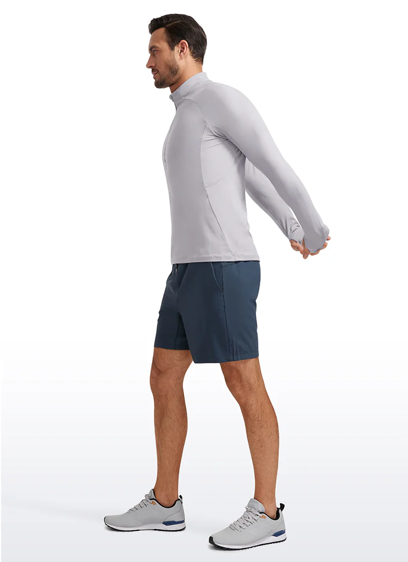 Brushed Half Zip Long Sleeve with Thumbhole - Image 3