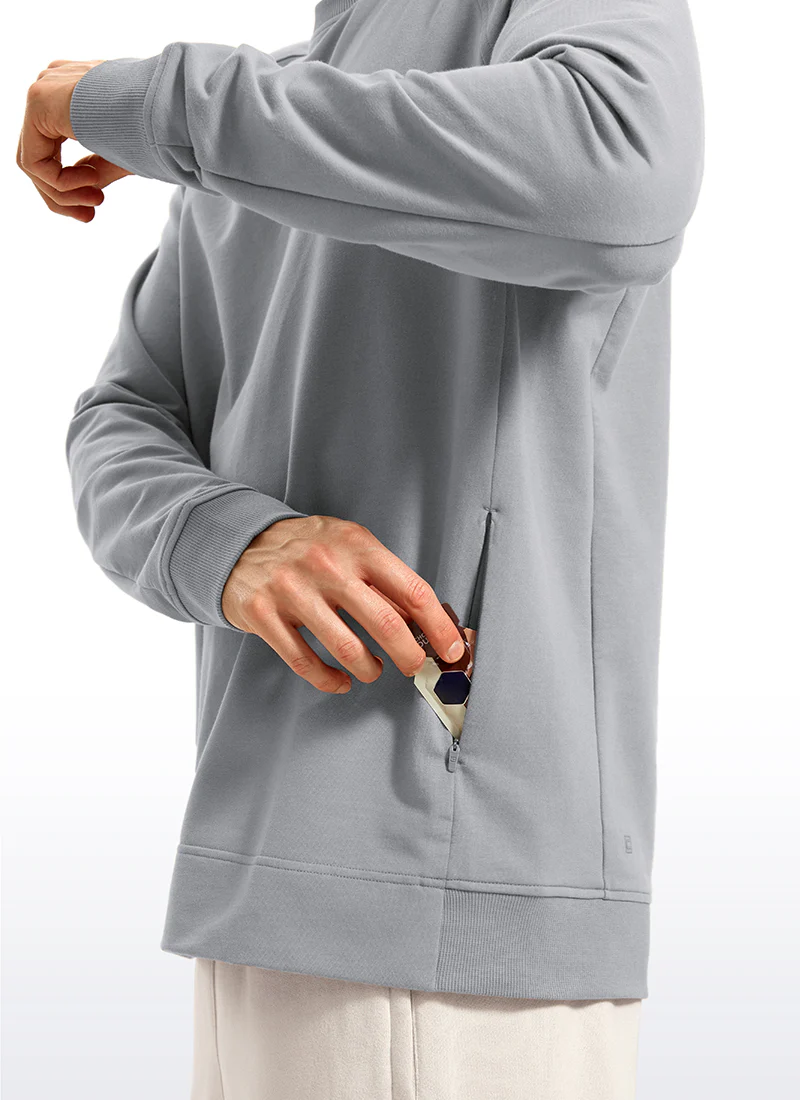 French Terry Pullover Sweatshirts with Zip Pockets - Image 17