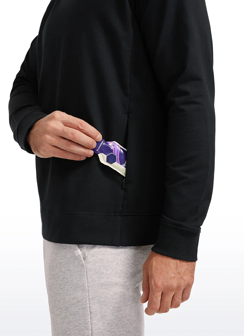 French Terry Pullover Sweatshirts with Zip Pockets - Image 3