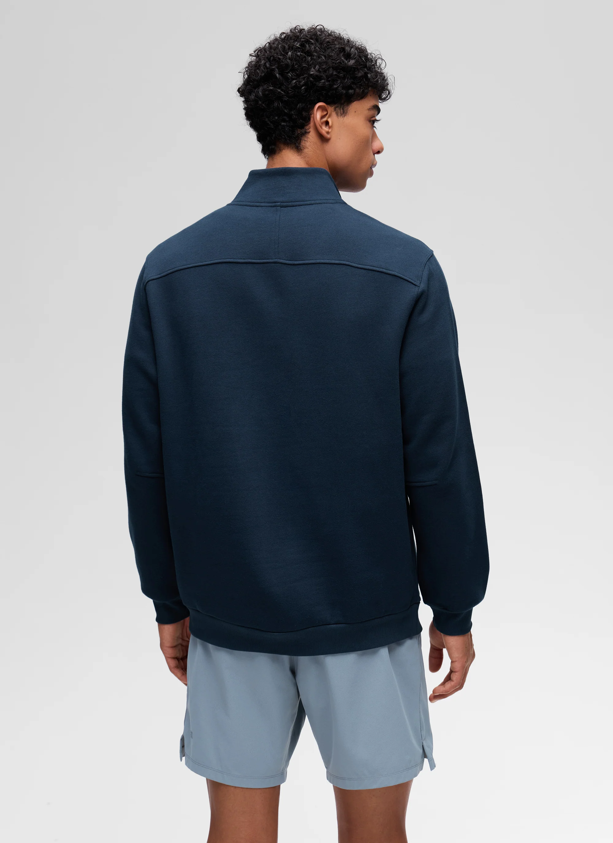 Fleece Lined Half Zip Sweatshirts Mock Neck - Image 11