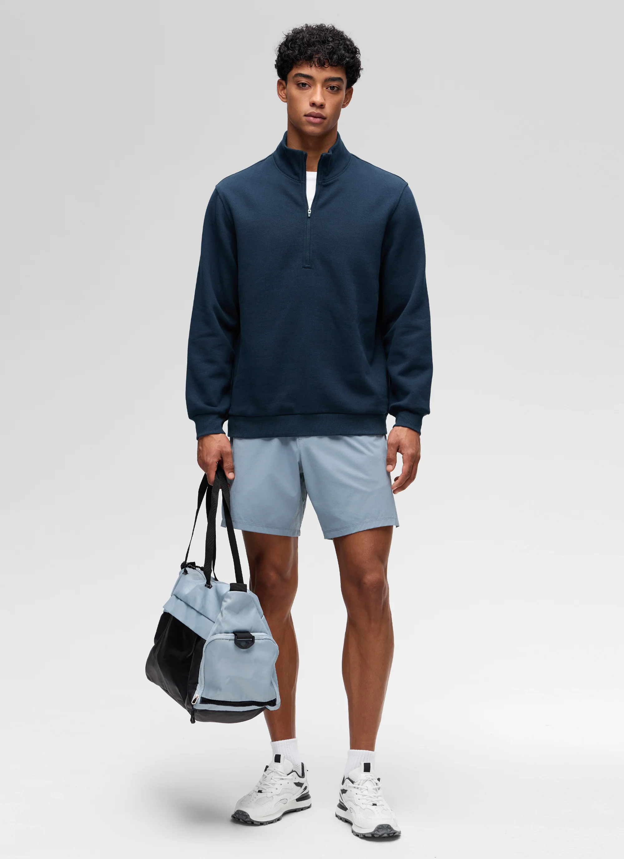Fleece Lined Half Zip Sweatshirts Mock Neck - Image 12