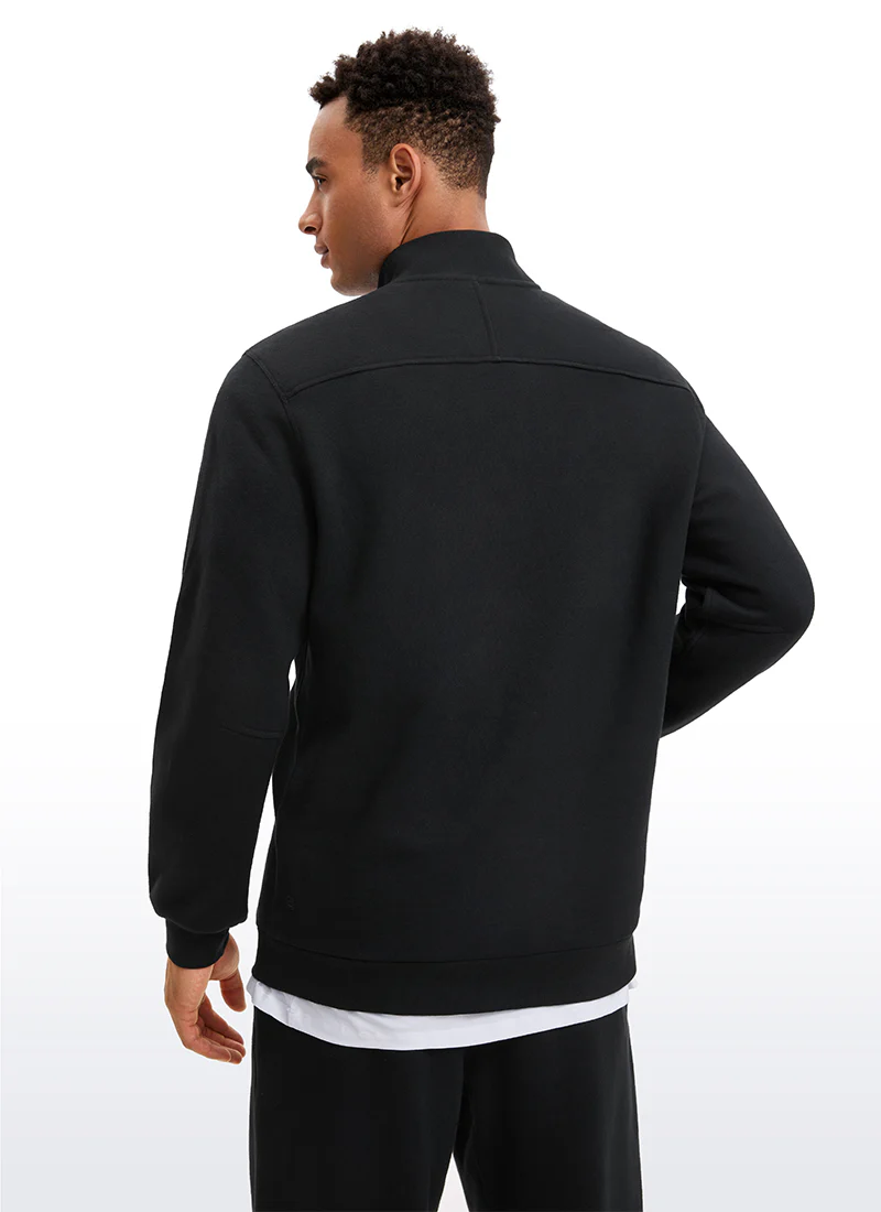 Fleece Lined Half Zip Sweatshirts Mock Neck - Image 15