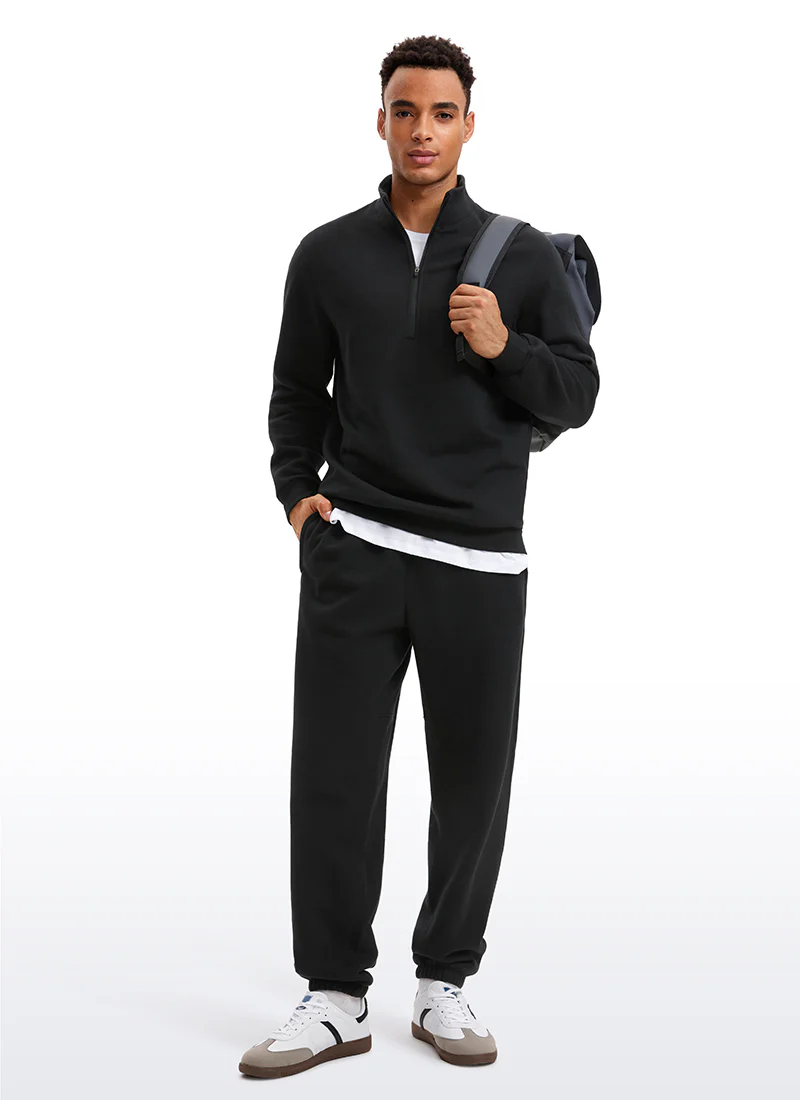 Fleece Lined Half Zip Sweatshirts Mock Neck - Image 16