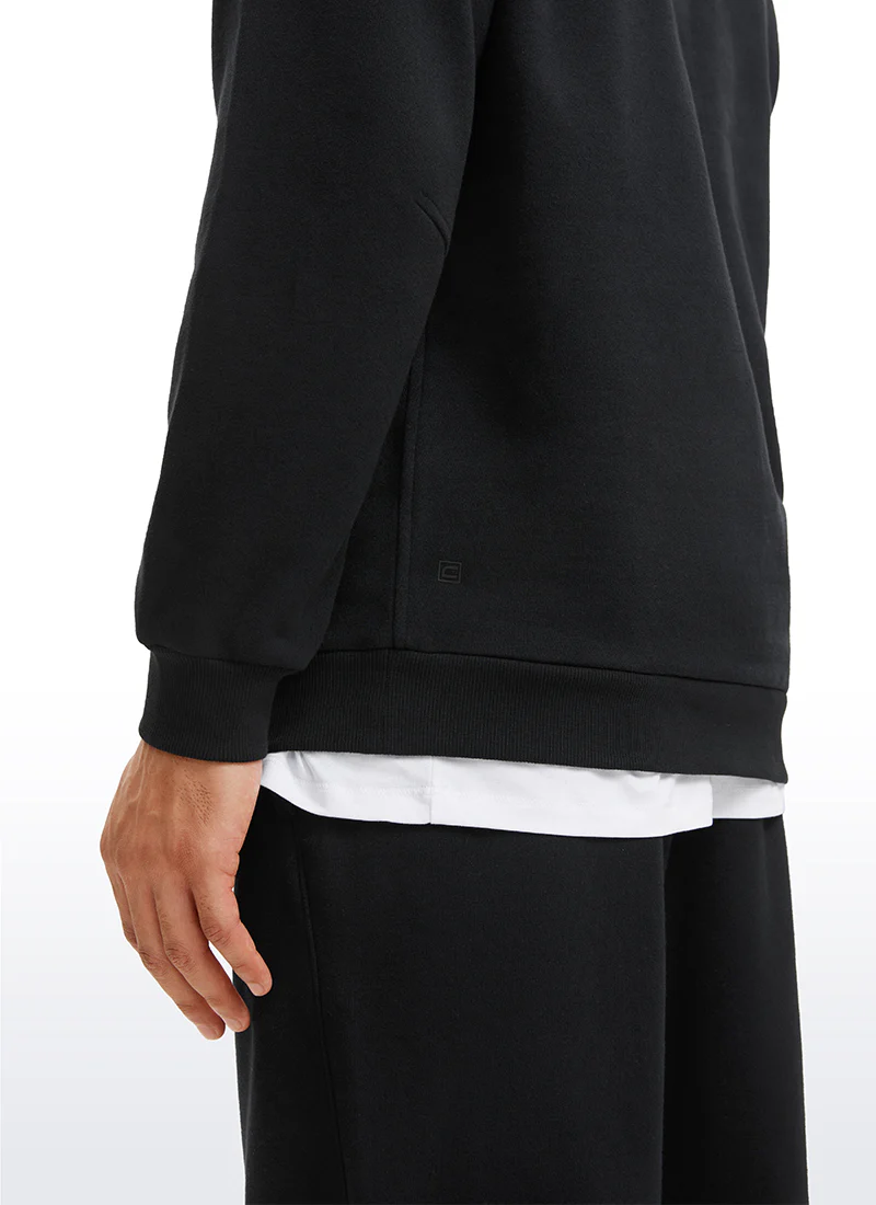 Fleece Lined Half Zip Sweatshirts Mock Neck - Image 18