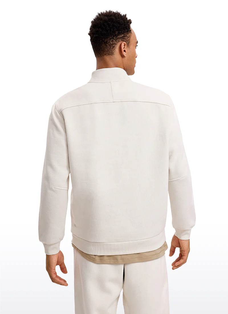 Fleece Lined Half Zip Sweatshirts Mock Neck - Image 20