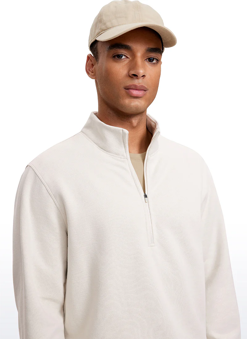 Fleece Lined Half Zip Sweatshirts Mock Neck - Image 22