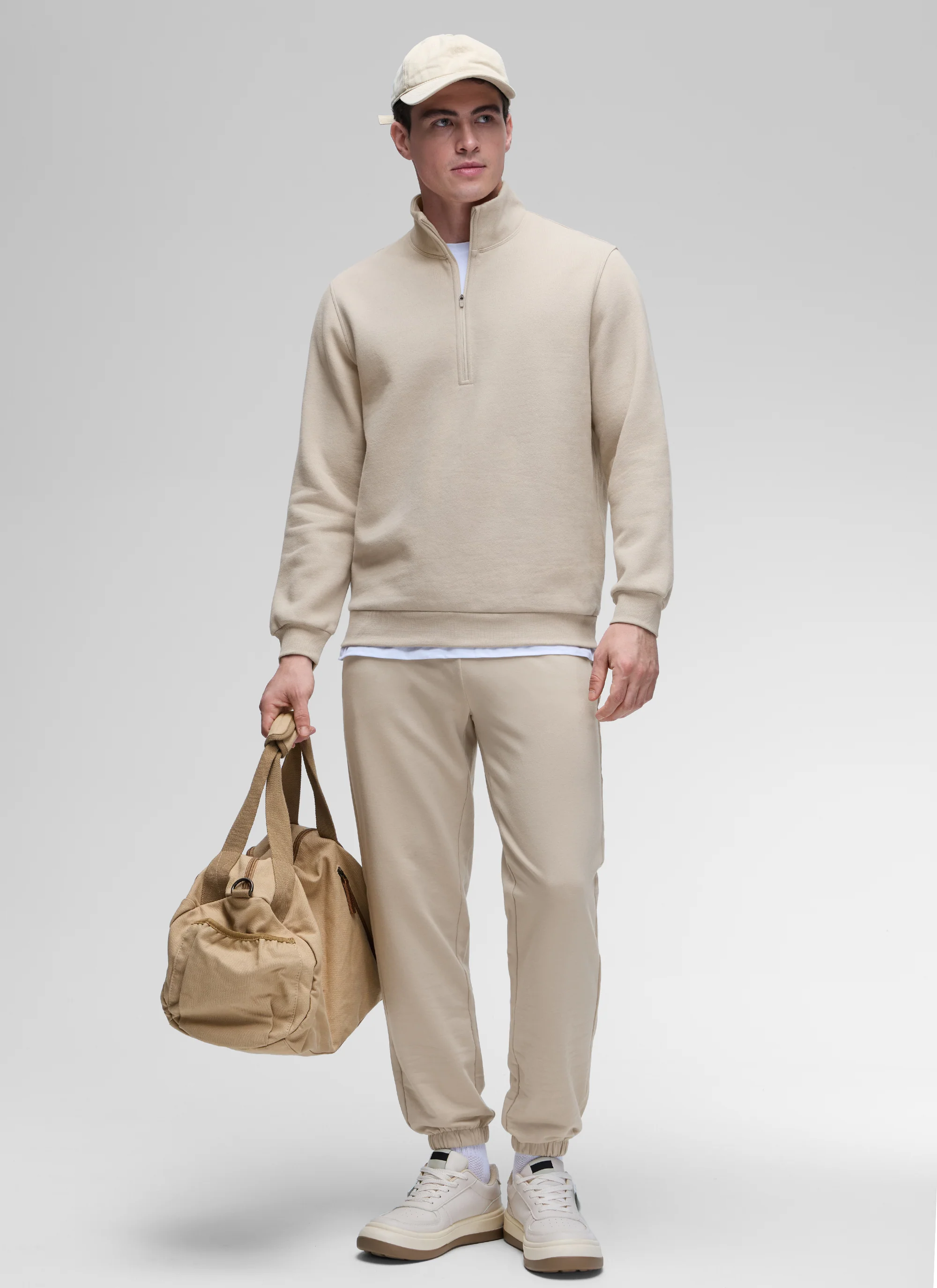 Fleece Lined Half Zip Sweatshirts Mock Neck - Image 26