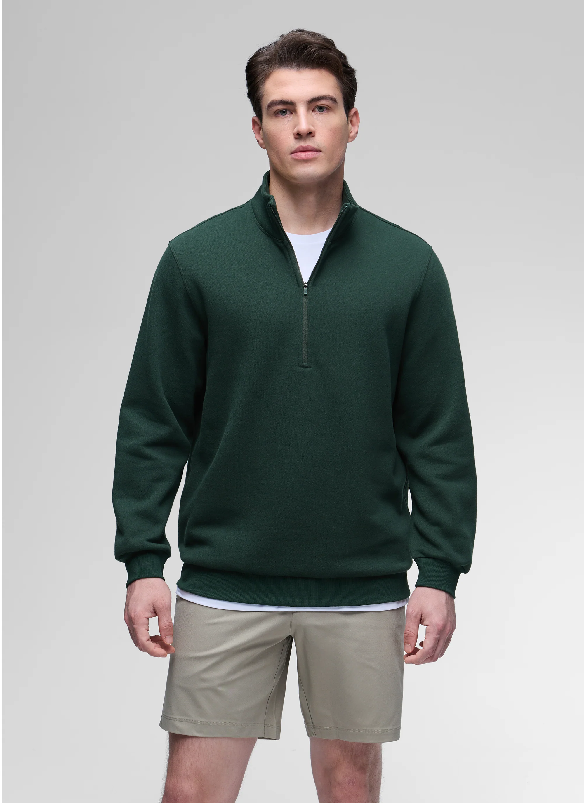 Fleece Lined Half Zip Sweatshirts Mock Neck - Image 28