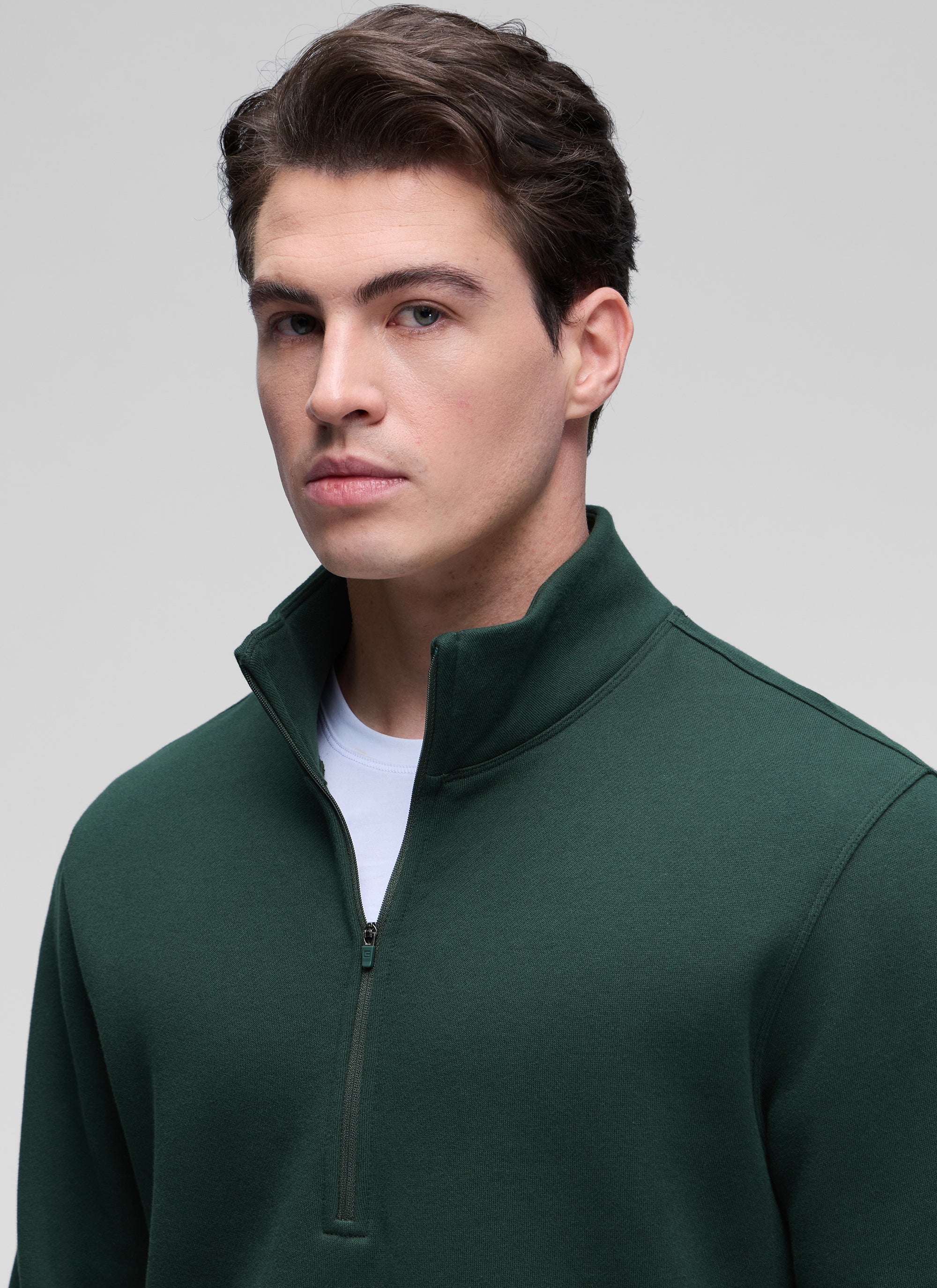 Fleece Lined Half Zip Sweatshirts Mock Neck - Image 31