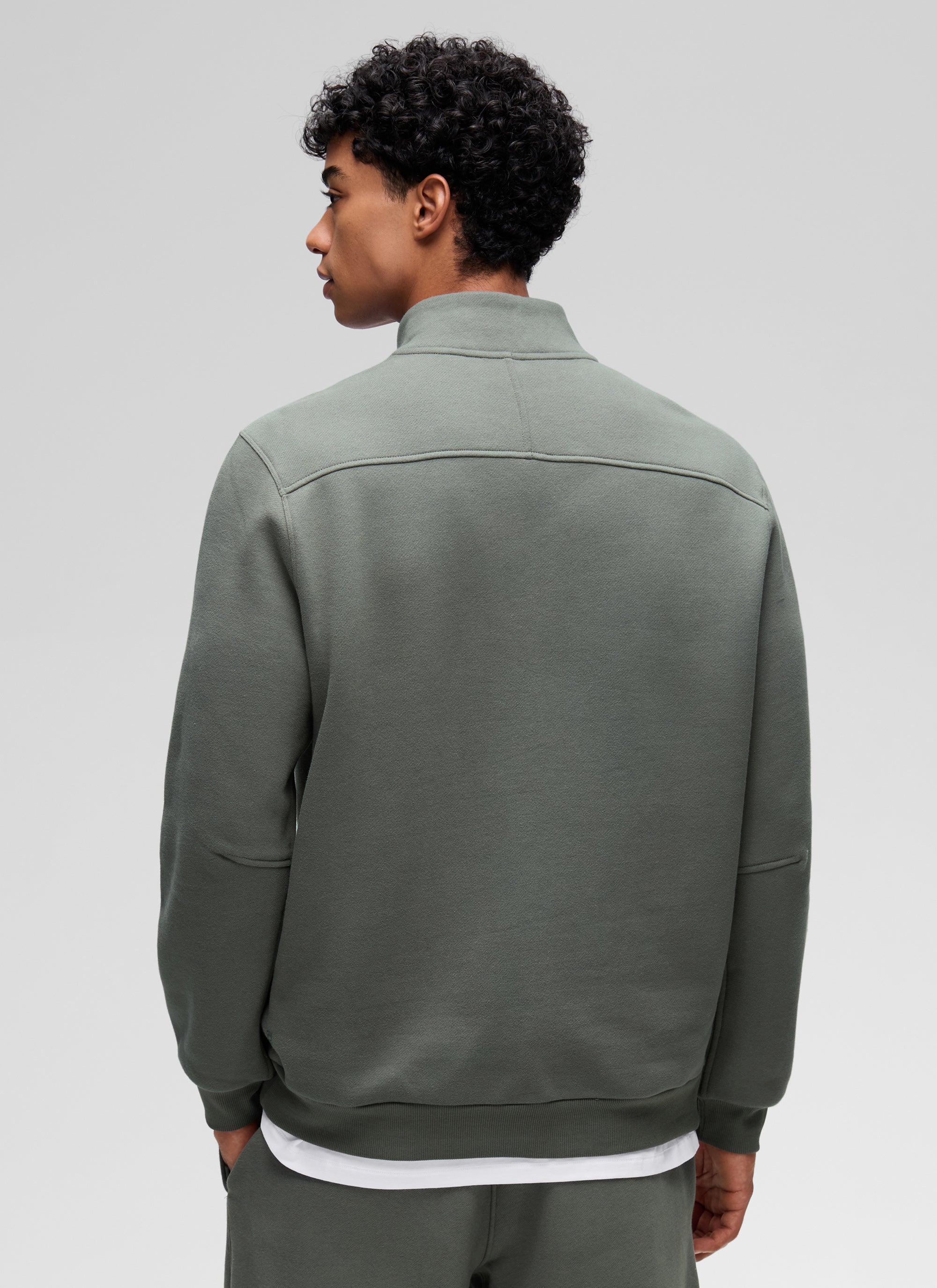 Fleece Lined Half Zip Sweatshirts Mock Neck - Image 7