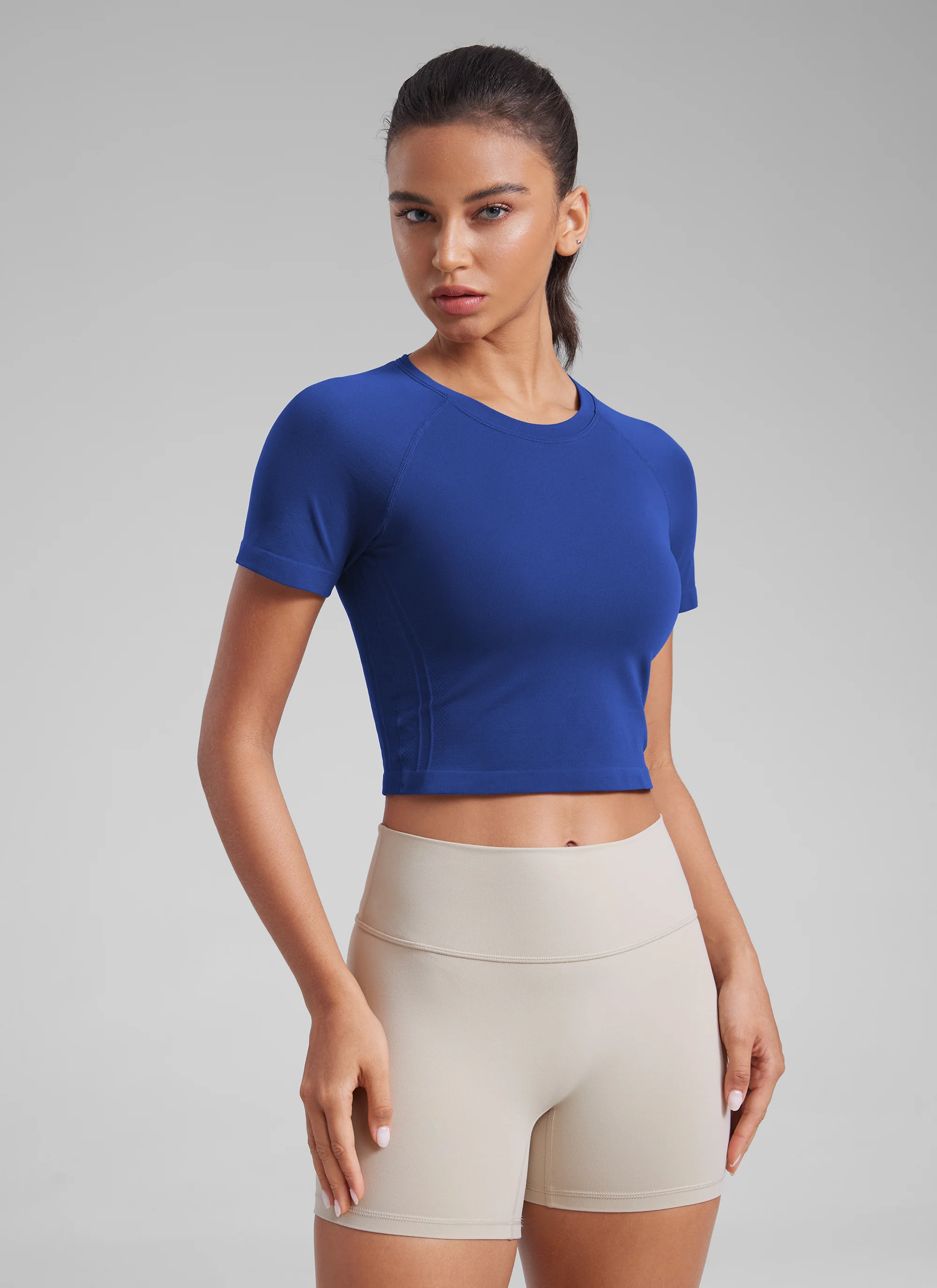 Seamless Crew Neck Cropped Short Sleeve - Image 34