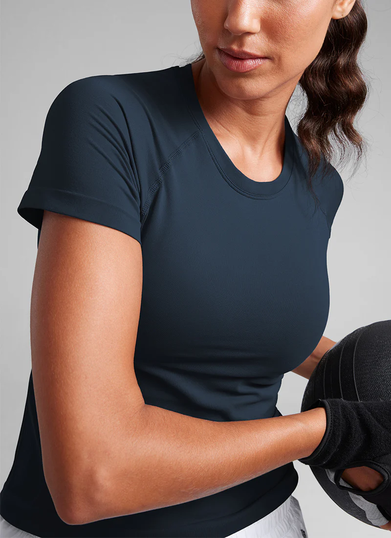 Seamless Waist Length Crewneck Short Sleeve - Image 3