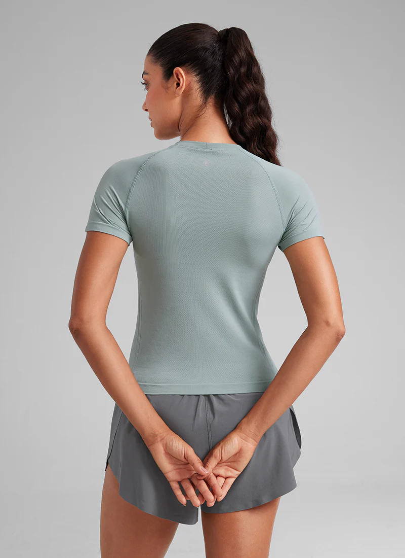 Seamless Waist Length Crewneck Short Sleeve - Image 2