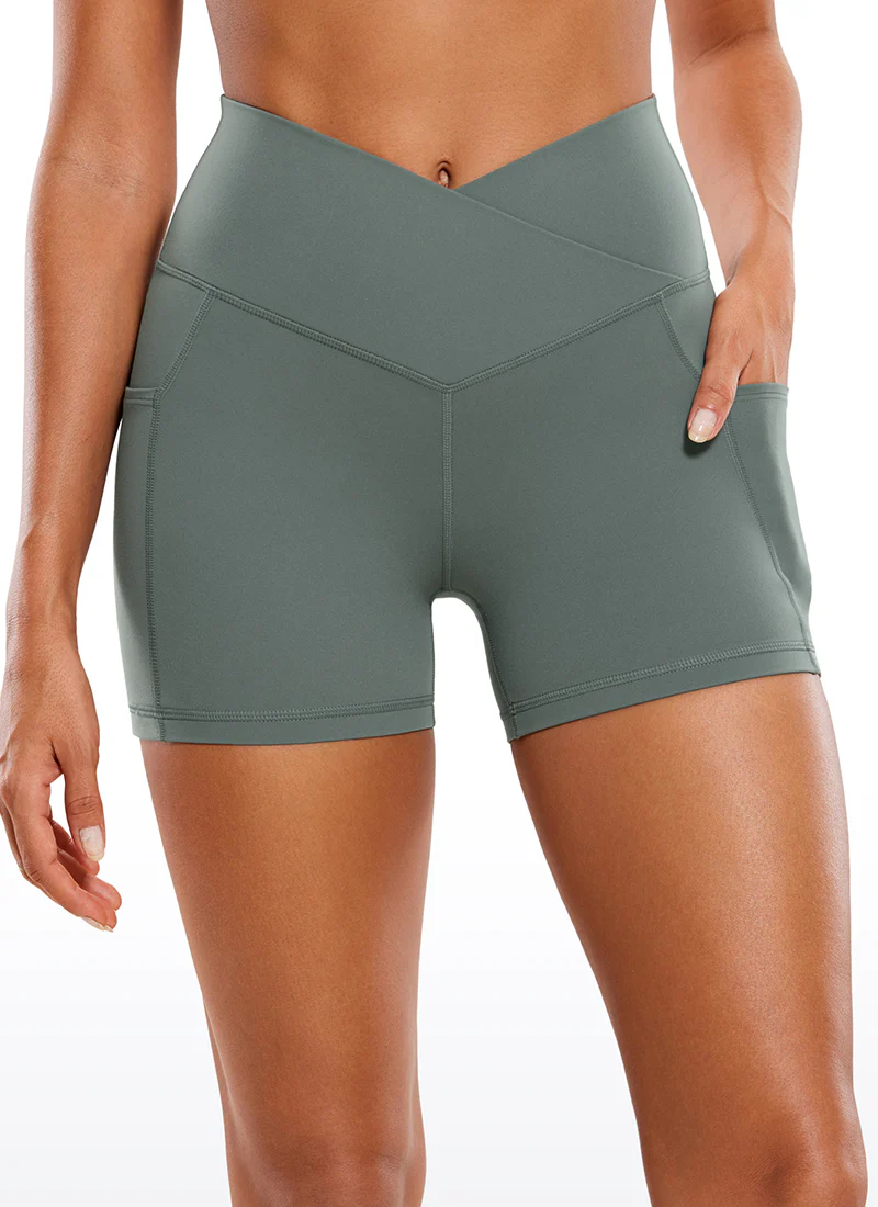 Butterluxe Yoga Pockets Shorts 4''- V Cross Waist - Image 4