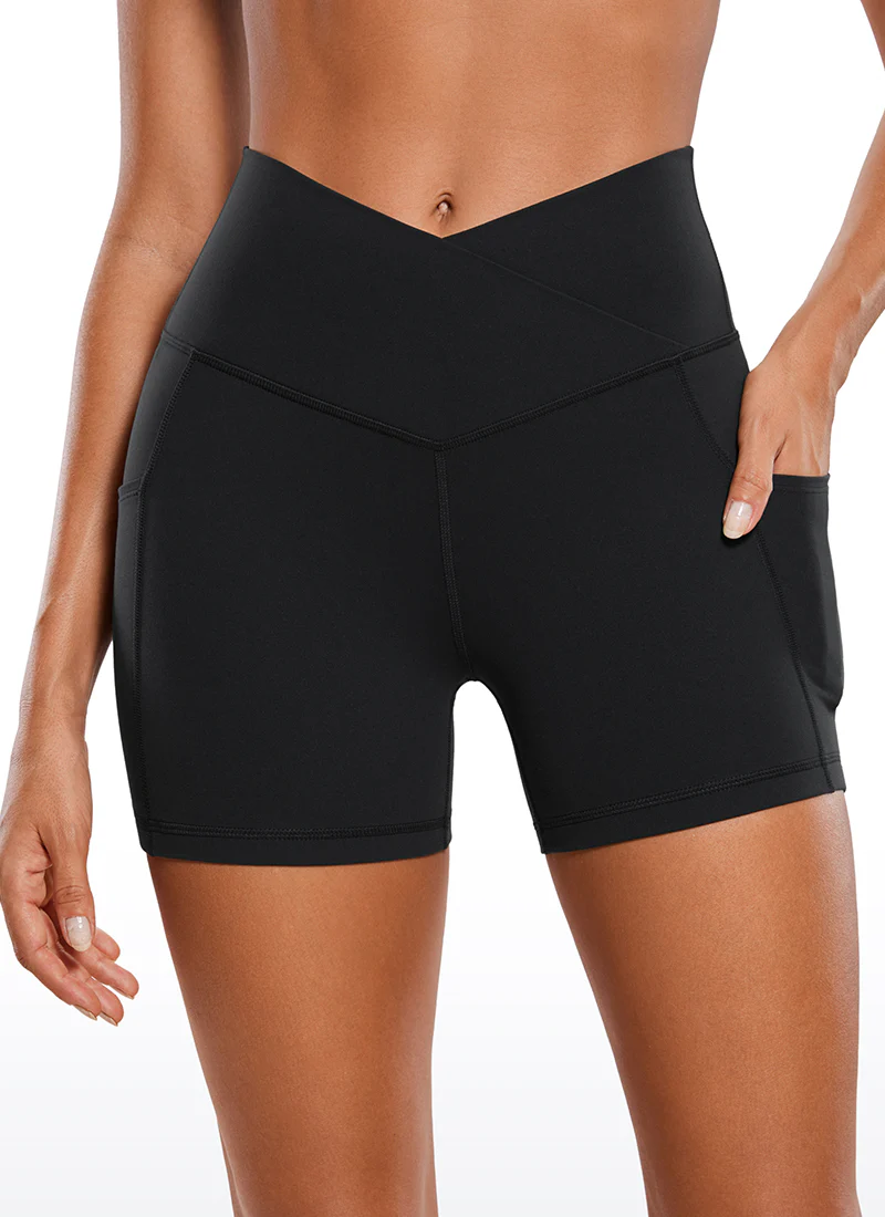 Butterluxe Yoga Pockets Shorts 4''- V Cross Waist - Image 8