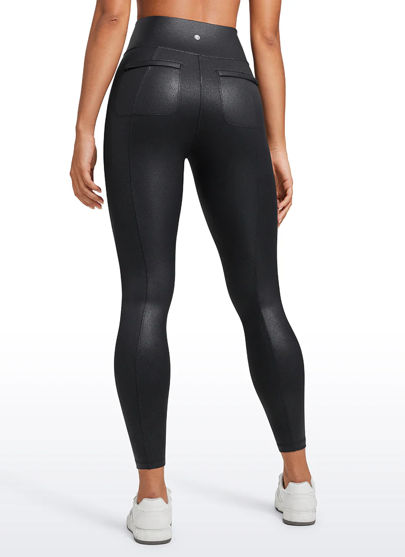Faux Leather Back Pocket Legging 25" - Image 2