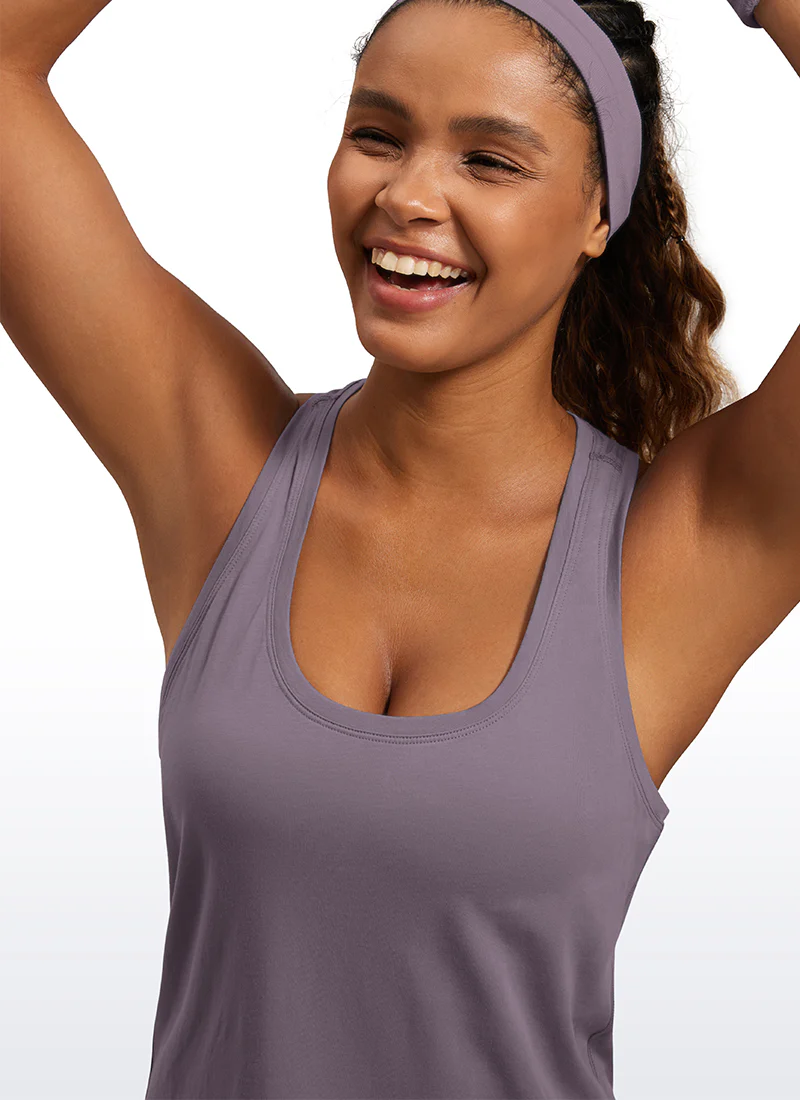 Pima Cotton Hip Length Racerback Tank - Image 35