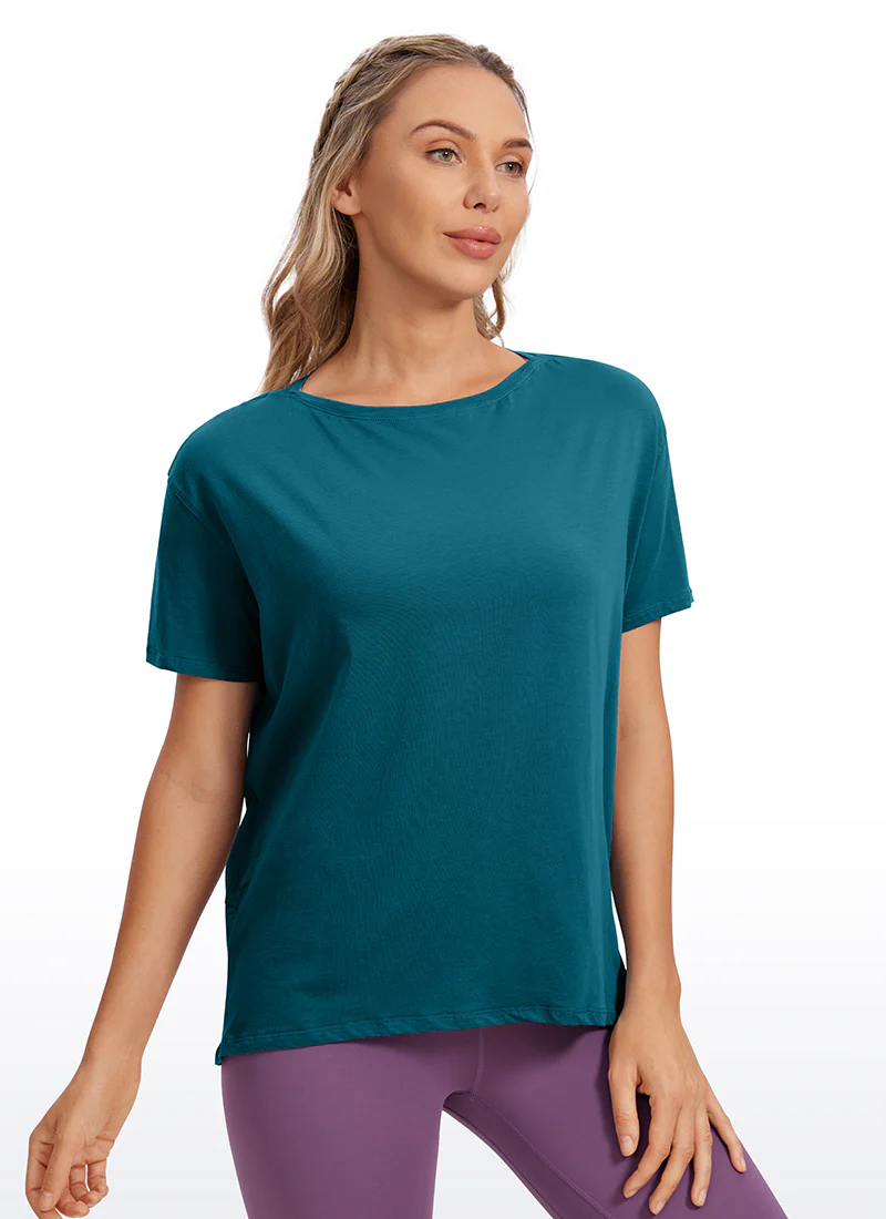 Pima Cotton Boat Neck Short Sleeve - Image 28