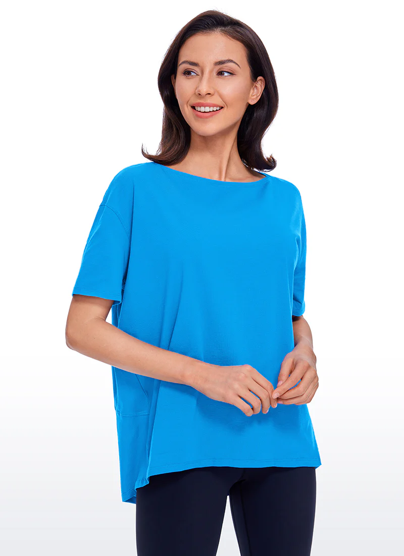Pima Cotton Boat Neck Short Sleeve - Image 31