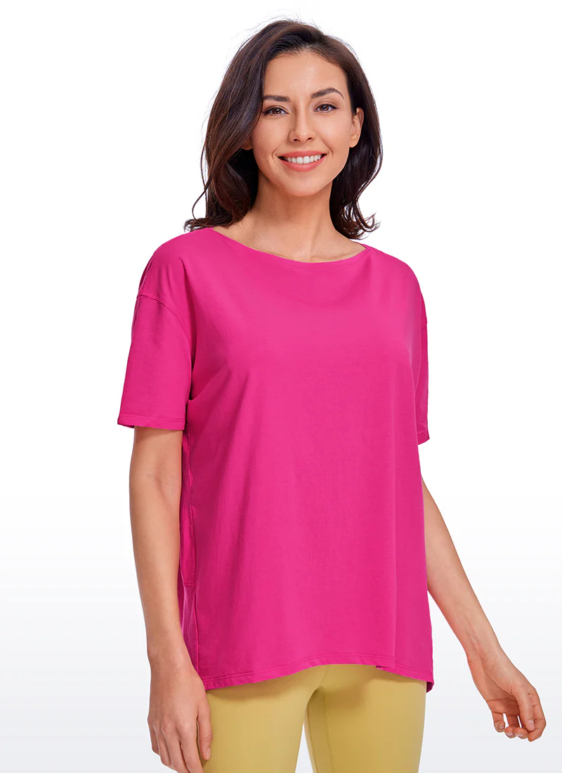 Pima Cotton Boat Neck Short Sleeve - Image 34