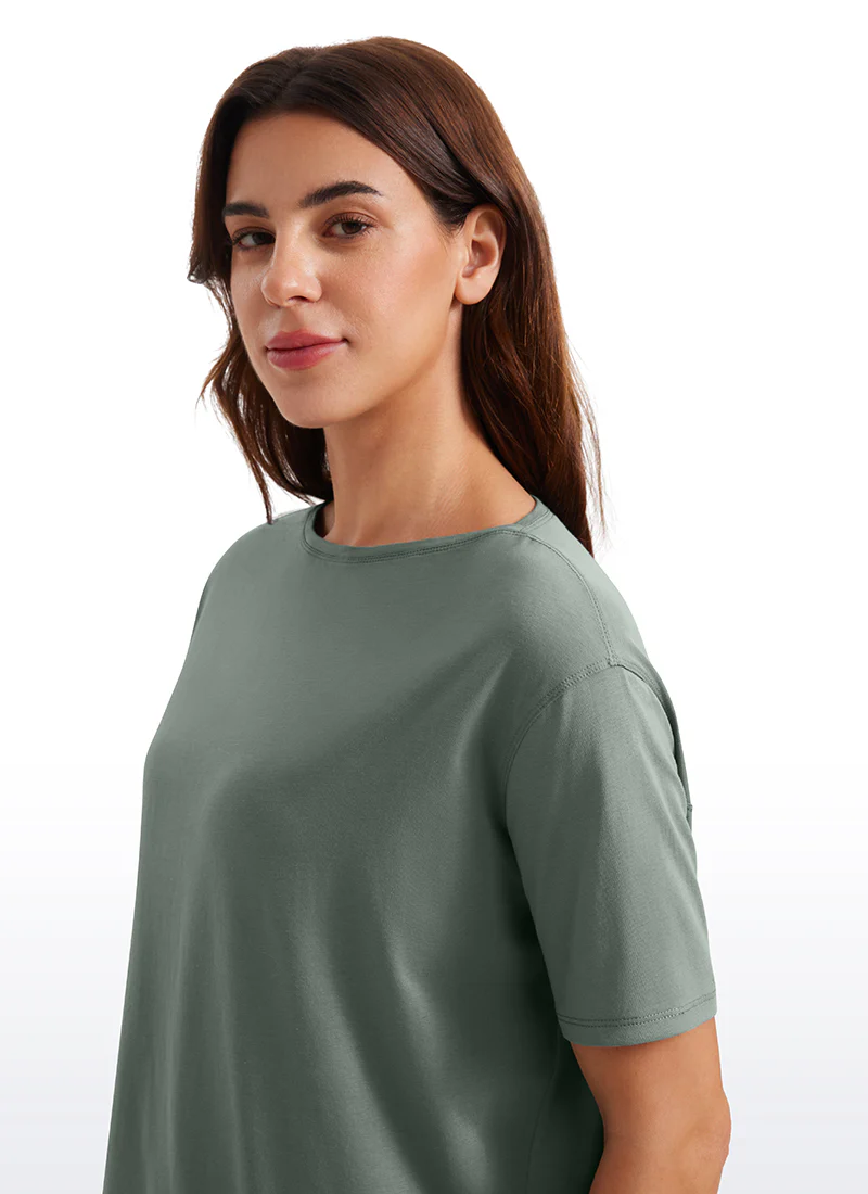 Pima Cotton Boat Neck Short Sleeve - Image 18